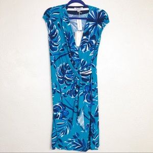 Tommy Bahama Carmela teal floral dress B17